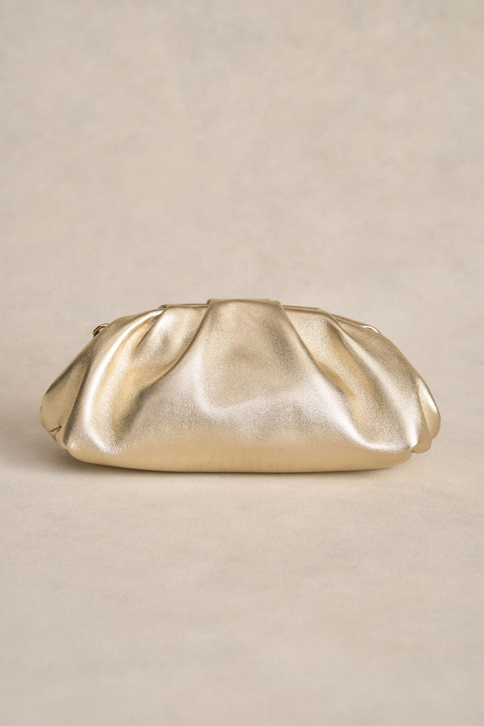 Round Clutch - Metallic Gold