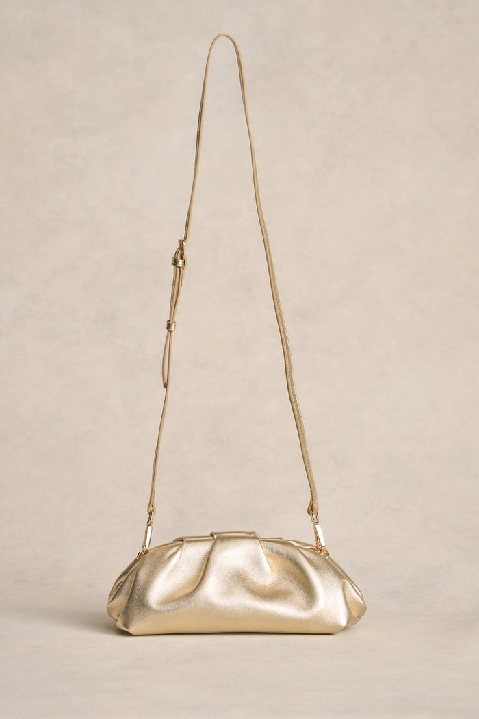 Round Clutch - Metallic Gold
