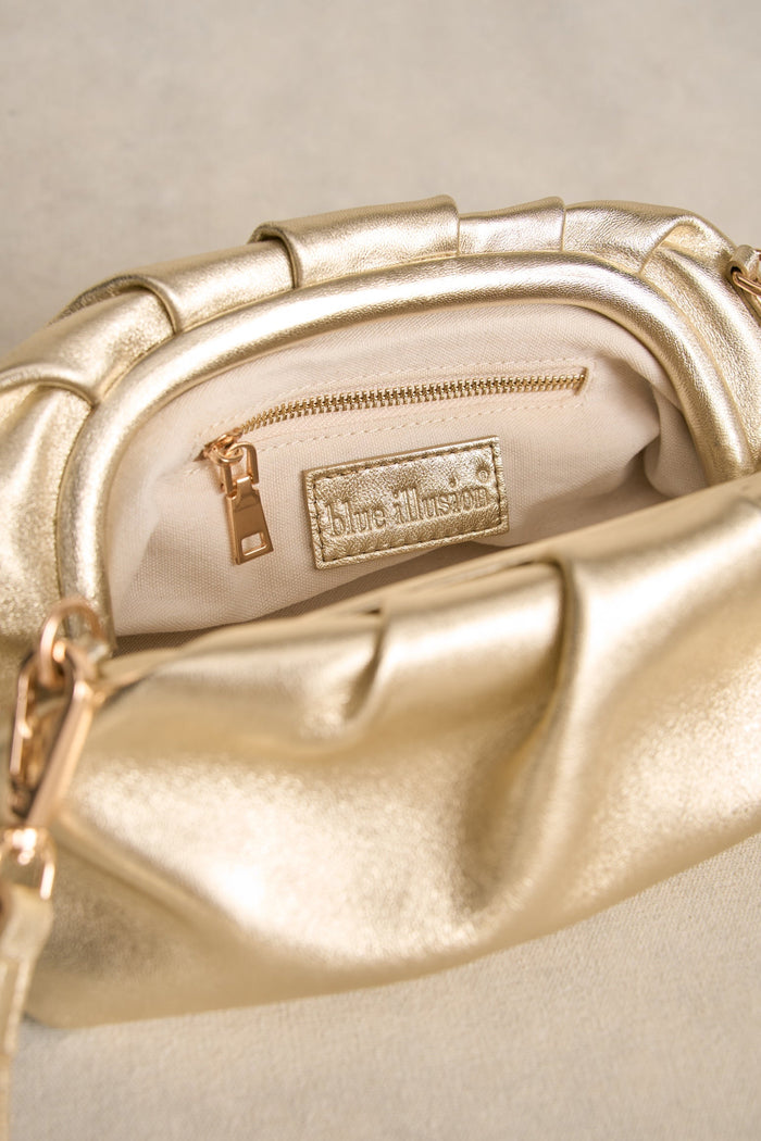 Round Clutch - Metallic Gold