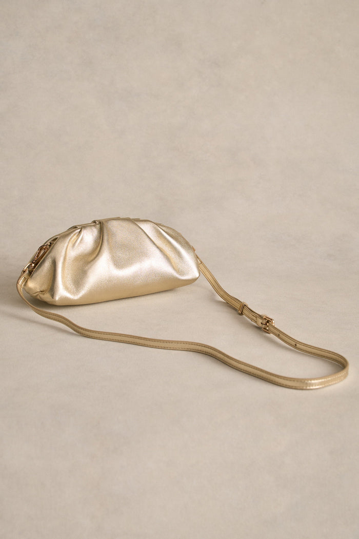 Round Clutch - Metallic Gold