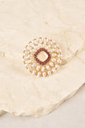 Round Pearl Brooch - Gold