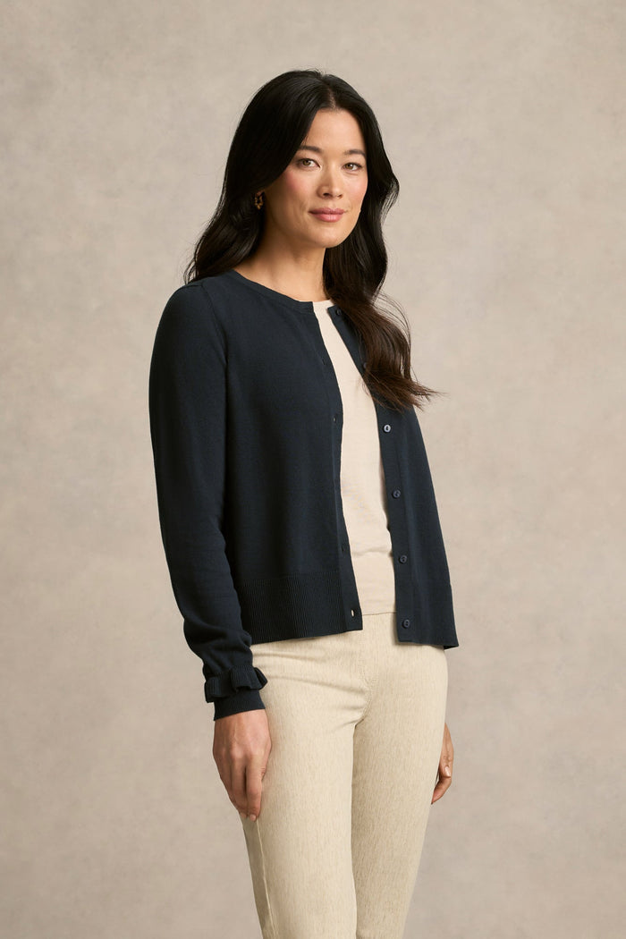 Scallop Cuff Cardigan - Ink