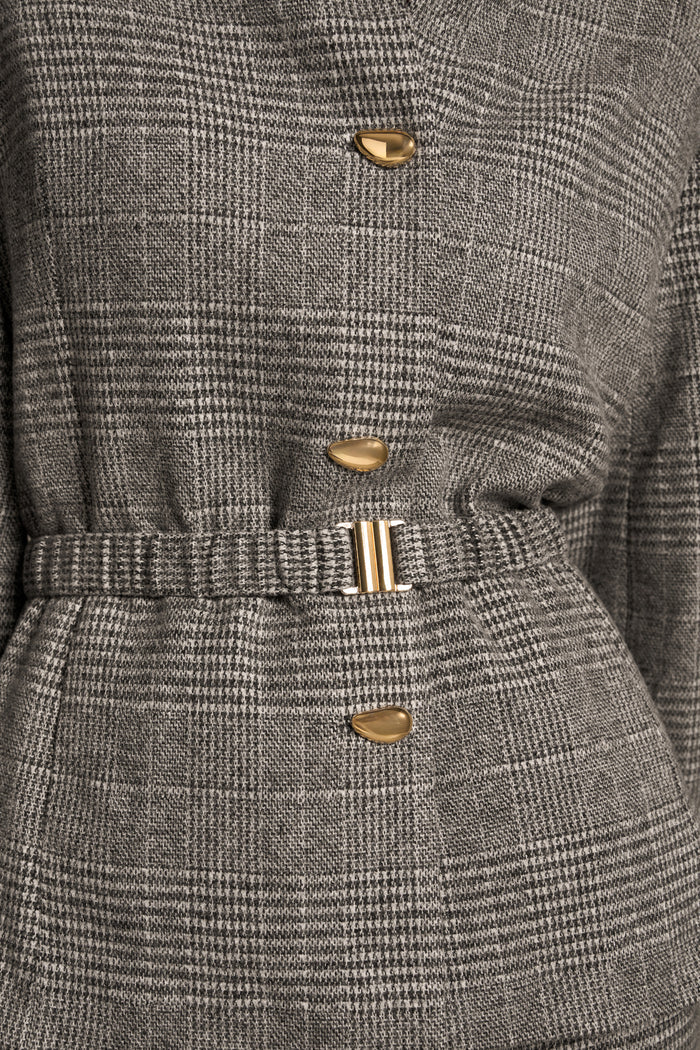 Sculpted Check Jacket - Glen Check