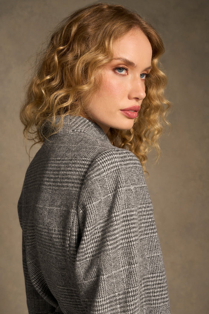 Sculpted Check Jacket - Glen Check