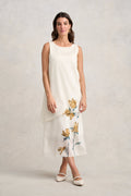 Sheer Layer Dress - Lone Stem Print