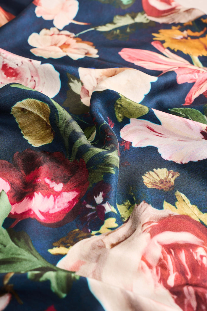 Silk Botanical Floral Scarf - Multicolour