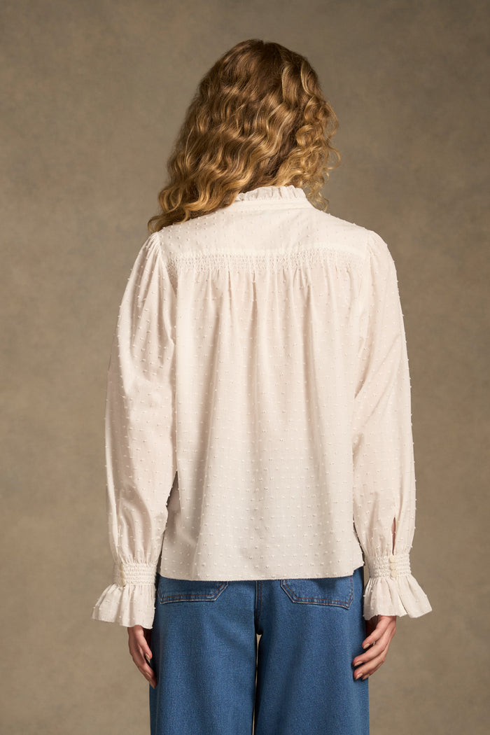 Smock Detail Blouse - Winter White