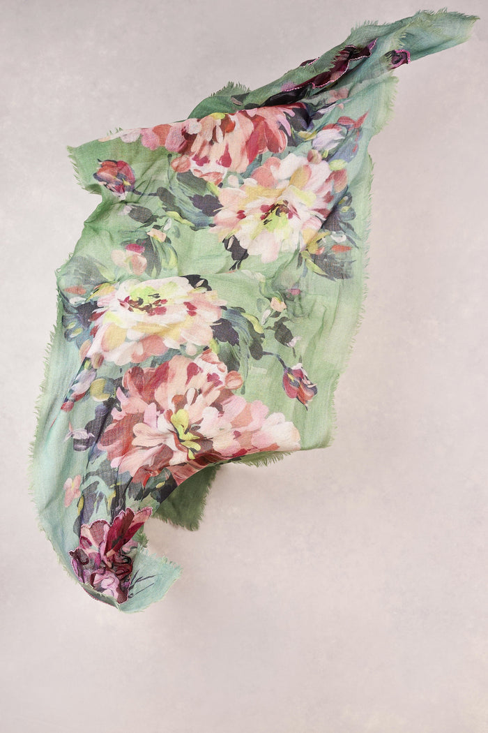 Spring Floral Embellished Scarf - Multi