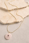 Stone Pendant Necklace - Light Pink
