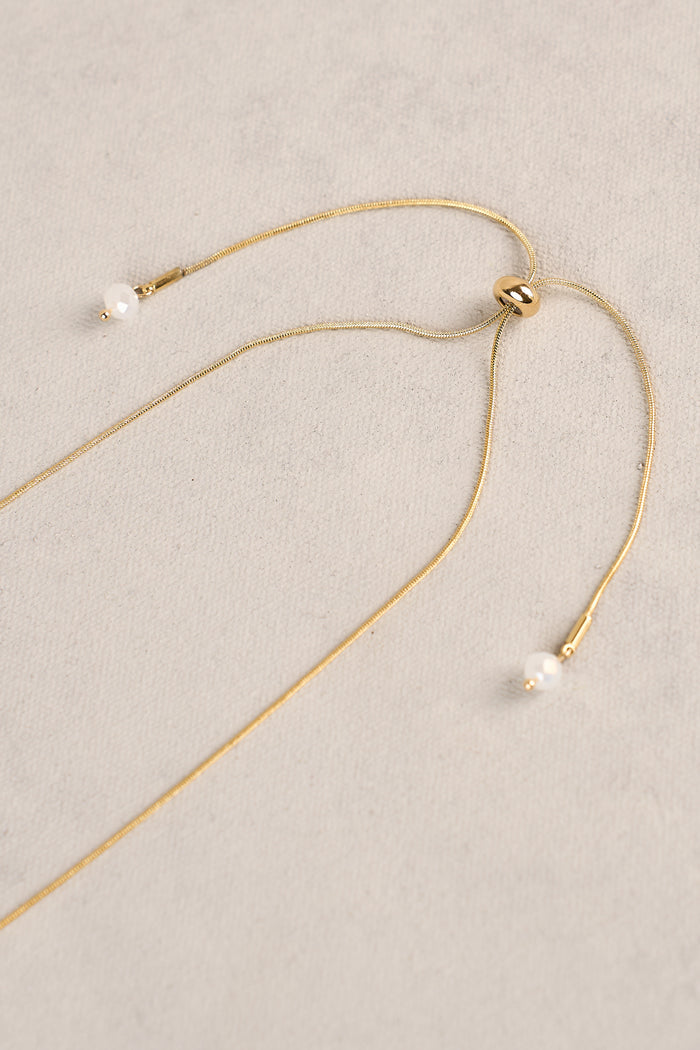 Stone Pendant Necklace - Light Pink