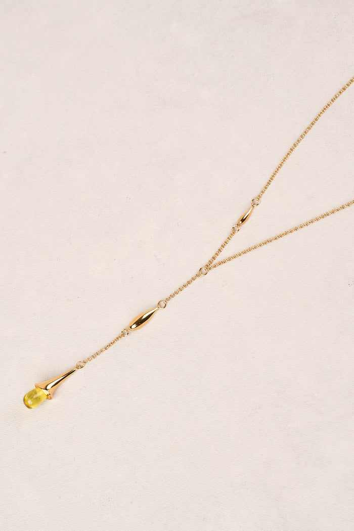 Teardrop Statement Necklace - Lime