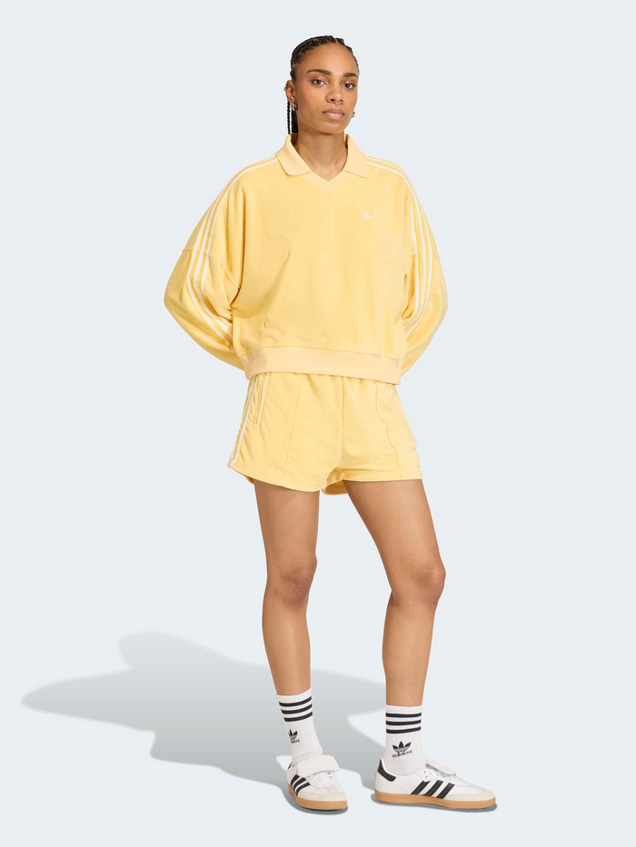 Terry Towel V-Neck Long Sleeve