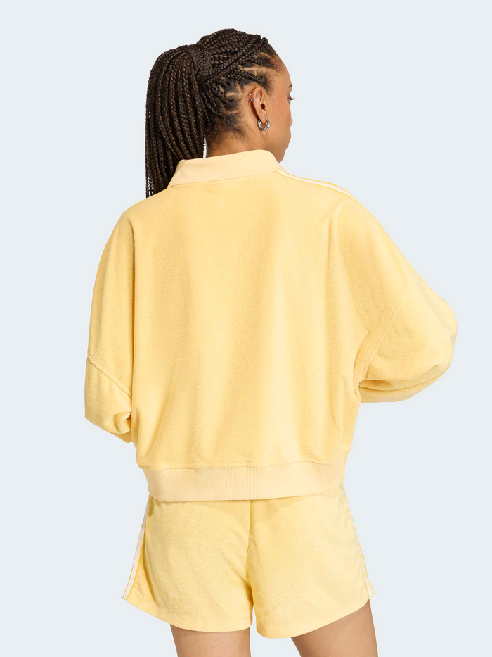 Terry Towel V-Neck Long Sleeve