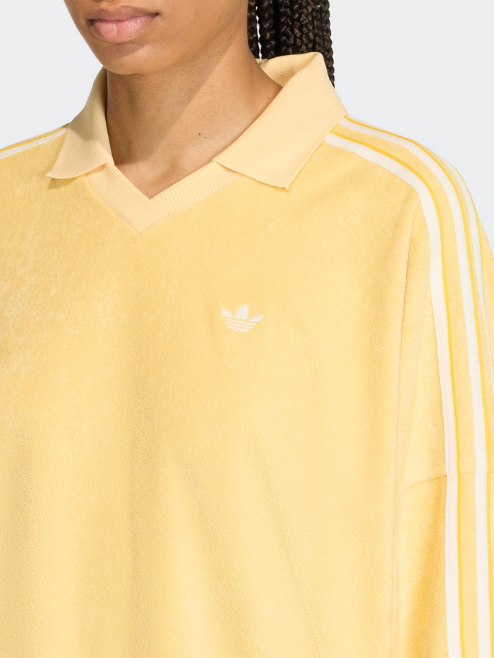 Terry Towel V-Neck Long Sleeve