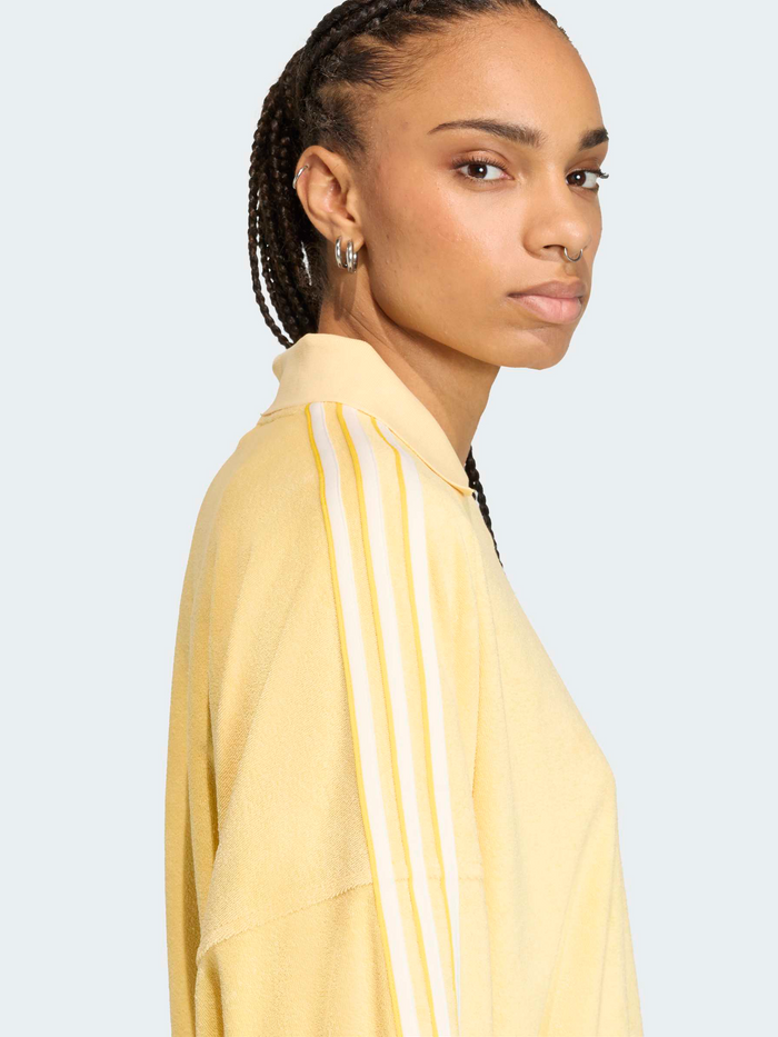 Terry Towel V-Neck Long Sleeve