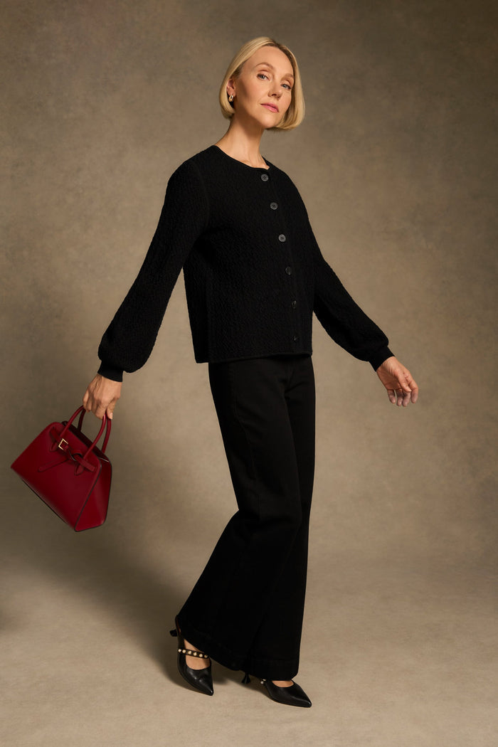 Textured Cardigan - Black