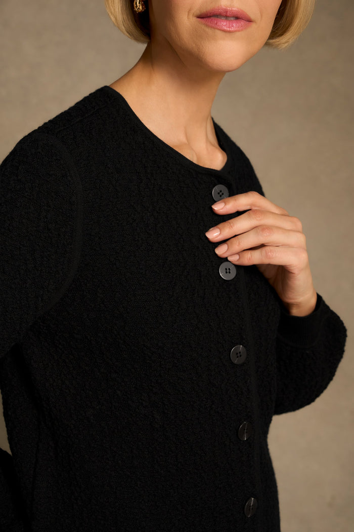 Textured Cardigan - Black