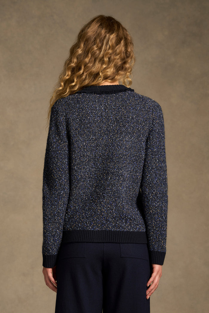 Textured Knit Jacket - Blue Multi