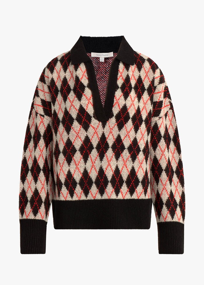 black red argyle