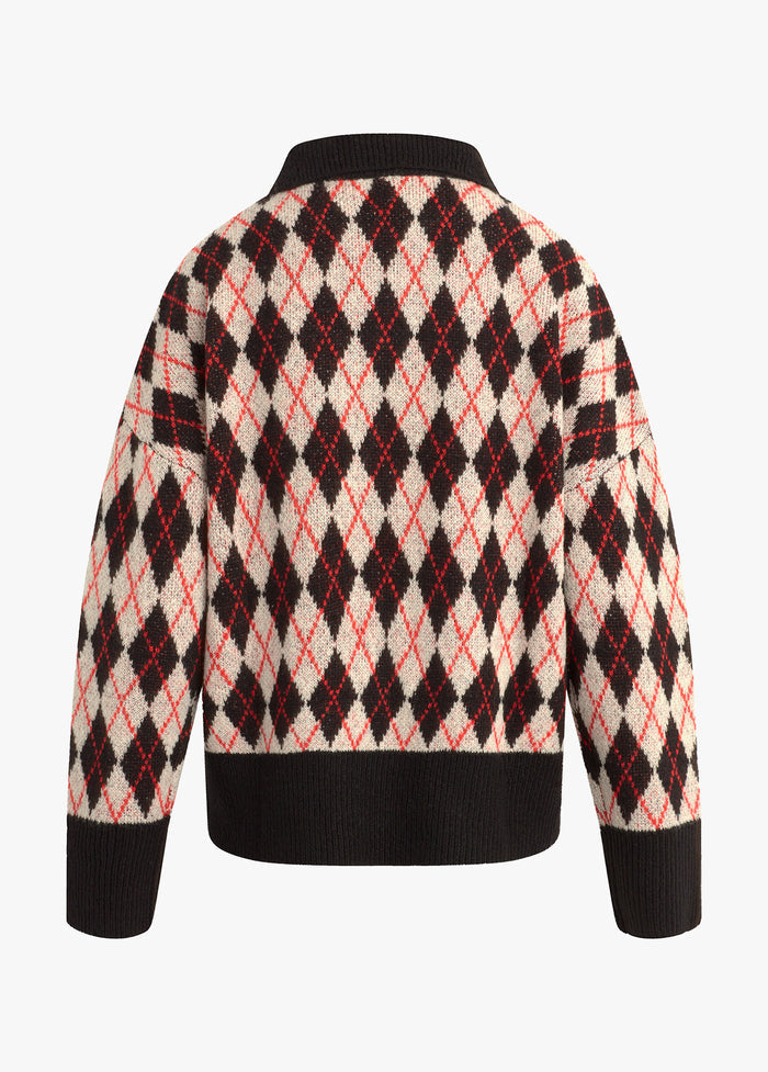 black red argyle