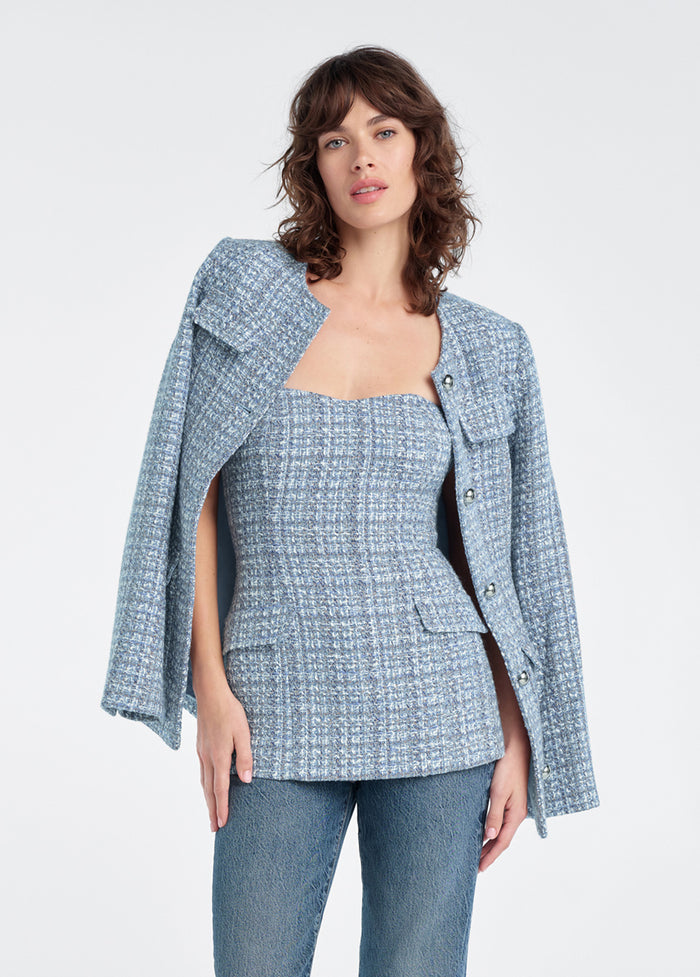 sky blue tweed