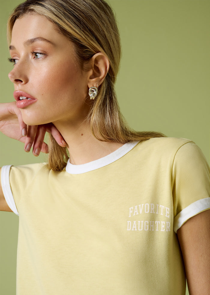 THE CROPPED FAVORITE DAUGHTER RINGER TEE