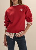 THE EMBROIDERED FAVORITE DAUGHTER HEART SWEATSHIRT