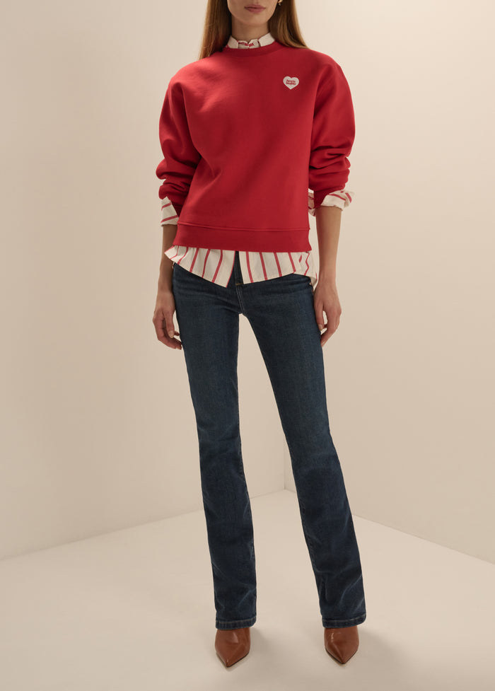 THE EMBROIDERED FAVORITE DAUGHTER HEART SWEATSHIRT