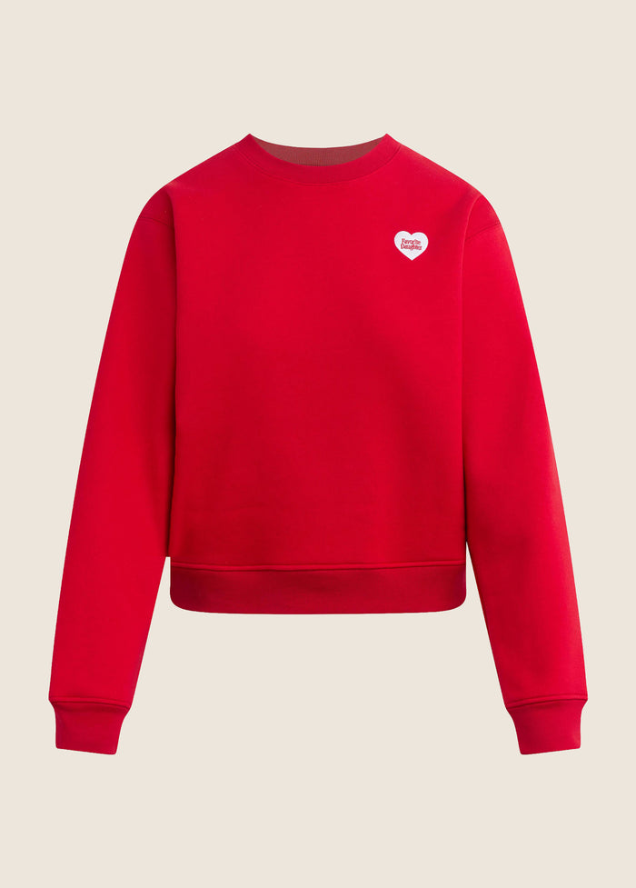 THE EMBROIDERED FAVORITE DAUGHTER HEART SWEATSHIRT