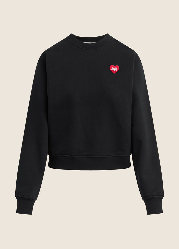 THE EMBROIDERED FAVORITE DAUGHTER HEART SWEATSHIRT
