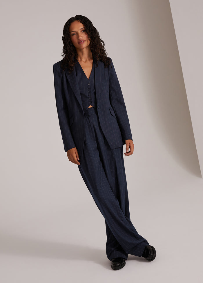 navy pinstripe