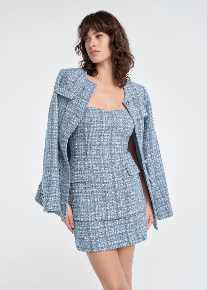 sky blue tweed