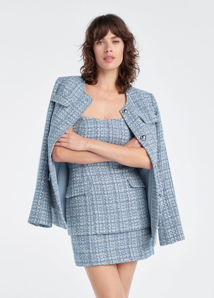 sky blue tweed