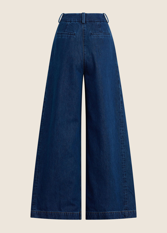 THE PETITE DENIM PLEATS FOR DAYS PANT