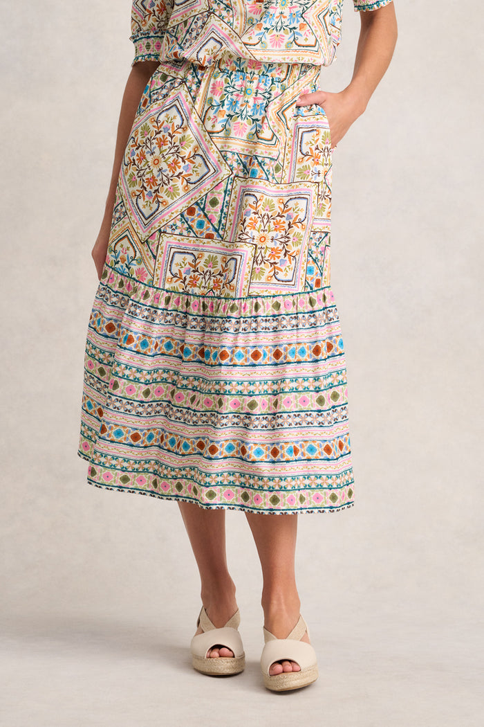 Tier Skirt - Tile Print