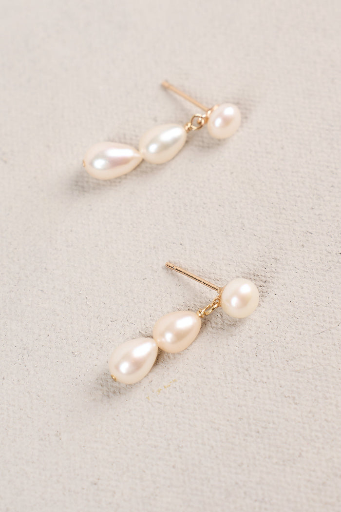 Trio Pearl Droplets - Gold