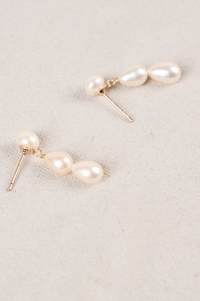 Trio Pearl Droplets - Gold