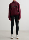 Varsity Half Zip Sweat in Ruby