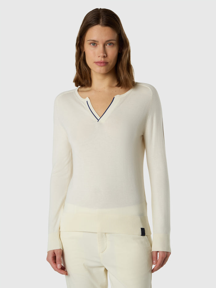 1 | Marshmallow | v-neck-polo-14gg-knitwear-095536