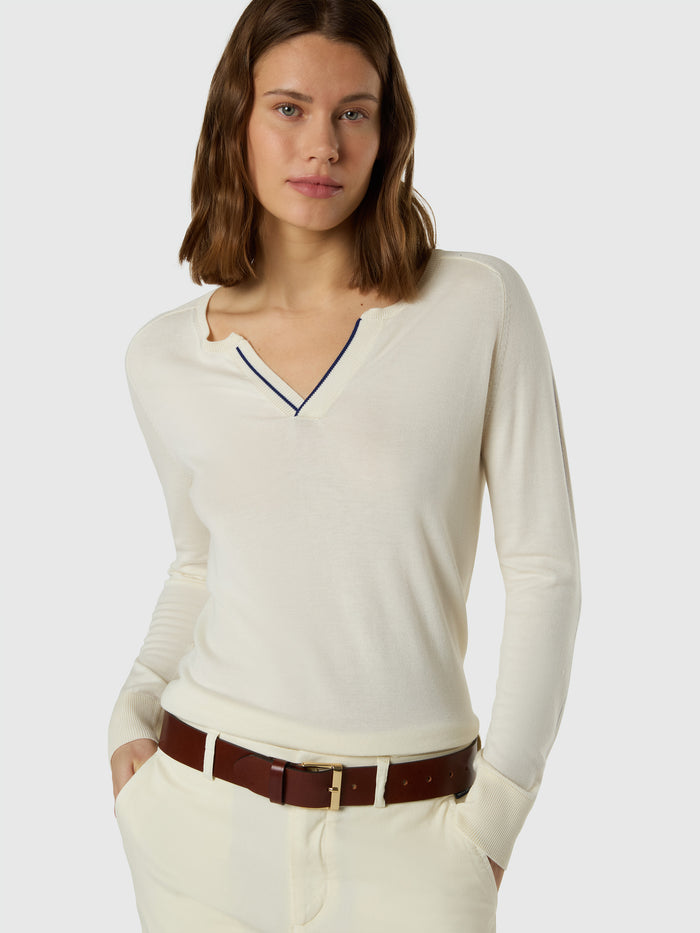 2 | Marshmallow | v-neck-polo-14gg-knitwear-095536