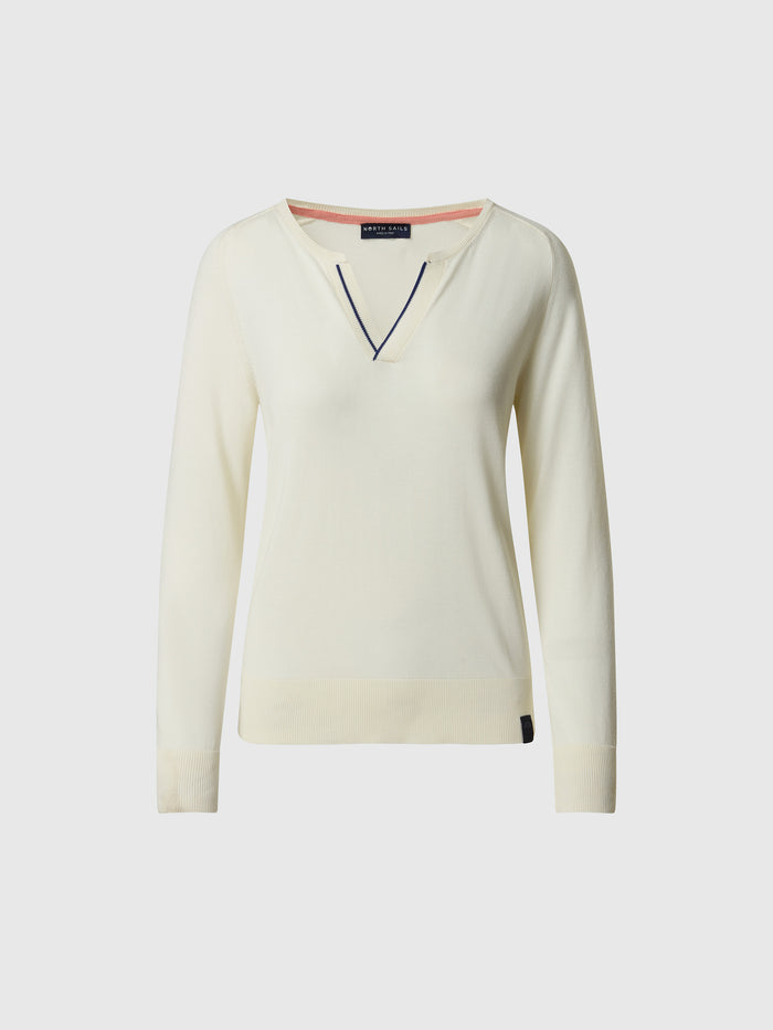 hover | Marshmallow | v-neck-polo-14gg-knitwear-095536