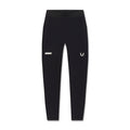 flatlay W055 Lycra® Ribbed Running Tight in black, front view