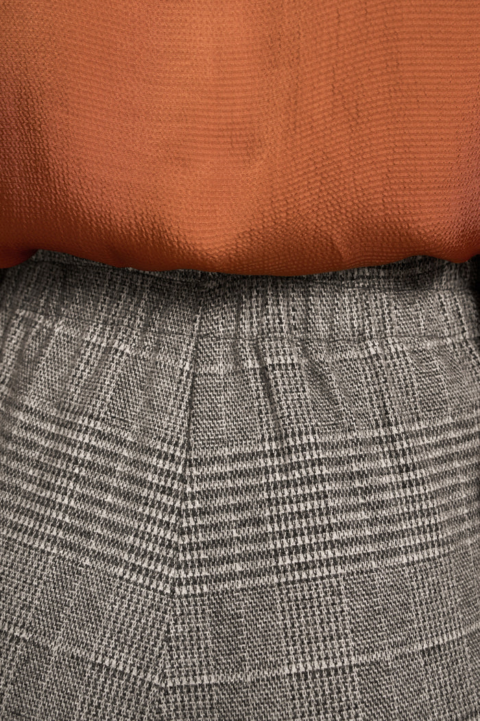 Wide Leg Check Pant - Glen Check