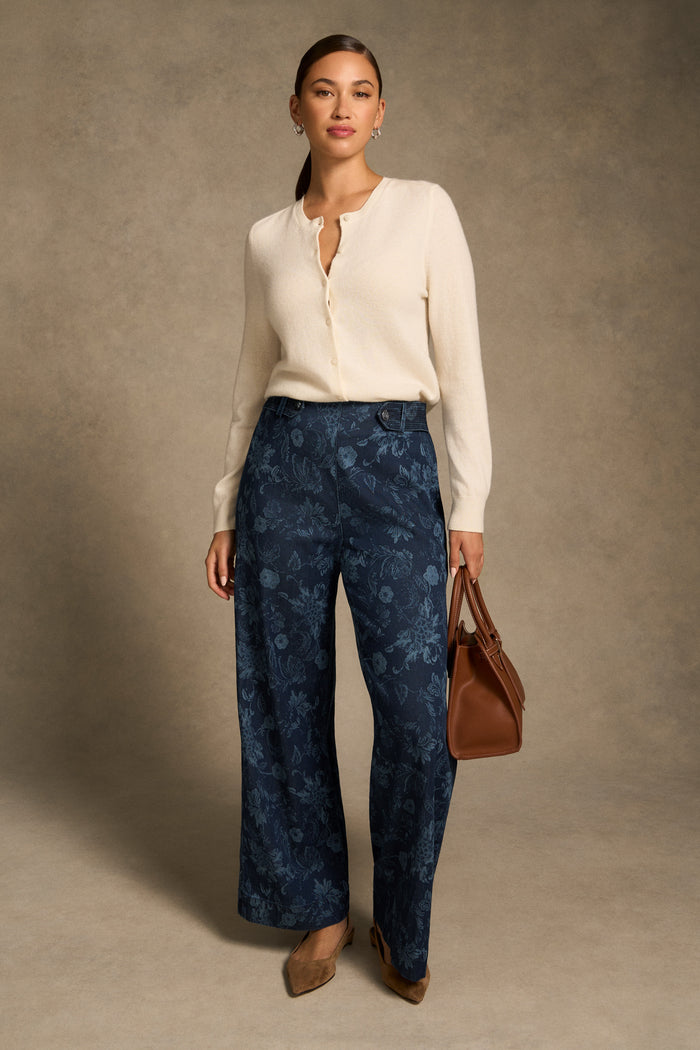 Wide Leg Jeans - Sienna Laser Print