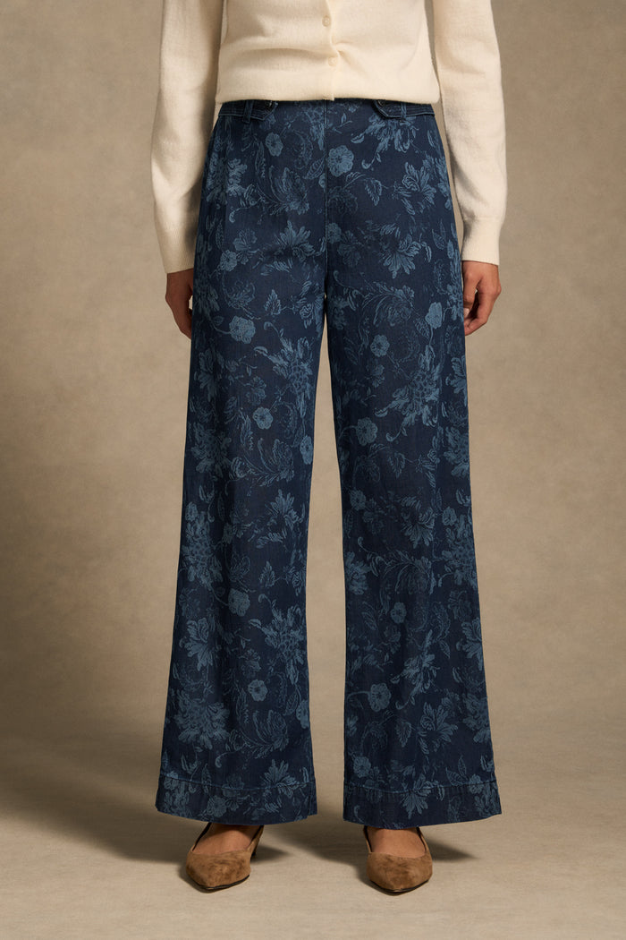 Wide Leg Jeans - Sienna Laser Print
