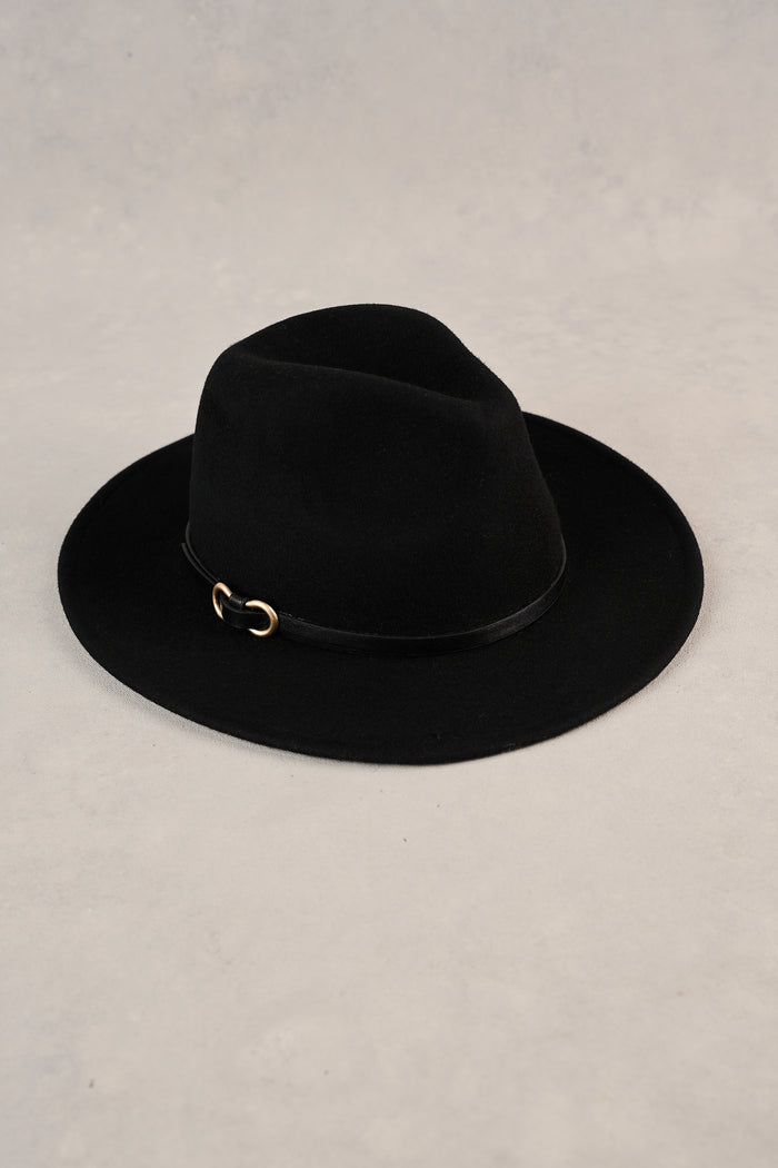 Wool Felt Fedora - Black