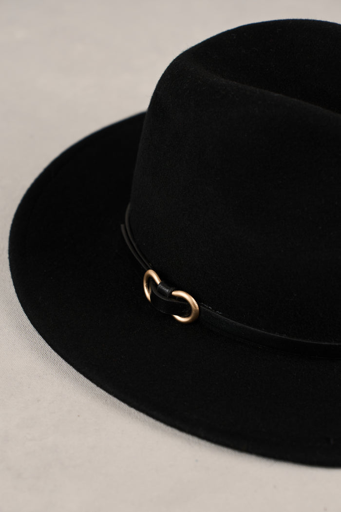 Wool Felt Fedora - Black
