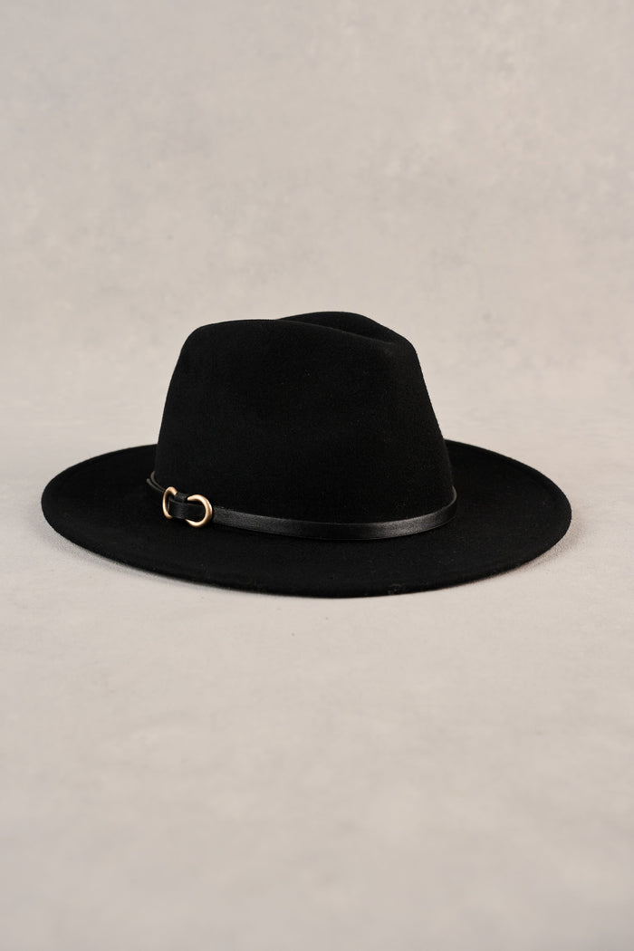 Wool Felt Fedora - Black