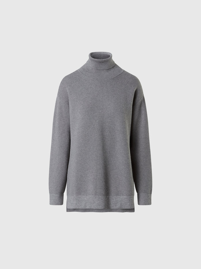 hover | Medium grey melange | turtle-neck-12gg-knitwear-095557