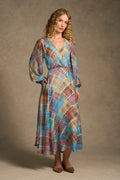 Wrap Front Georgette Dress – Plaid